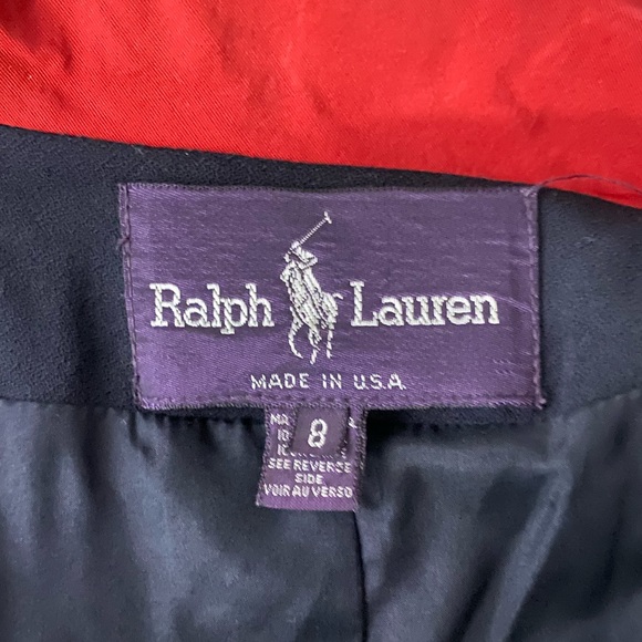 Ralph Lauren Purple Label vintage navy blazer women’s sz 8 gold and red detail - Picture 7 of 7